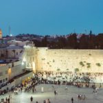 Western Wall at night, beautiful religious holy place in Jerusalem Israel
